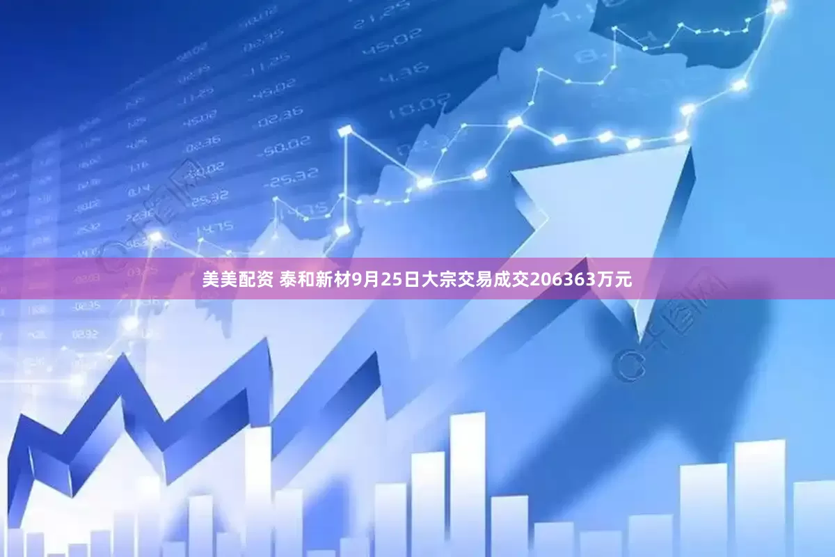 美美配资 泰和新材9月25日大宗交易成交206363万元